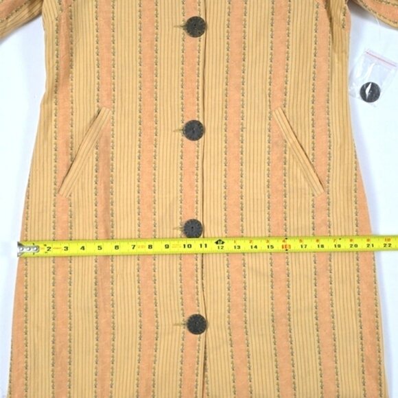 NWT Kit Cornell Womens Button Down Jacket Cotton Boho Vintage Yellow Orange SZ 6 - Picture 14 of 15